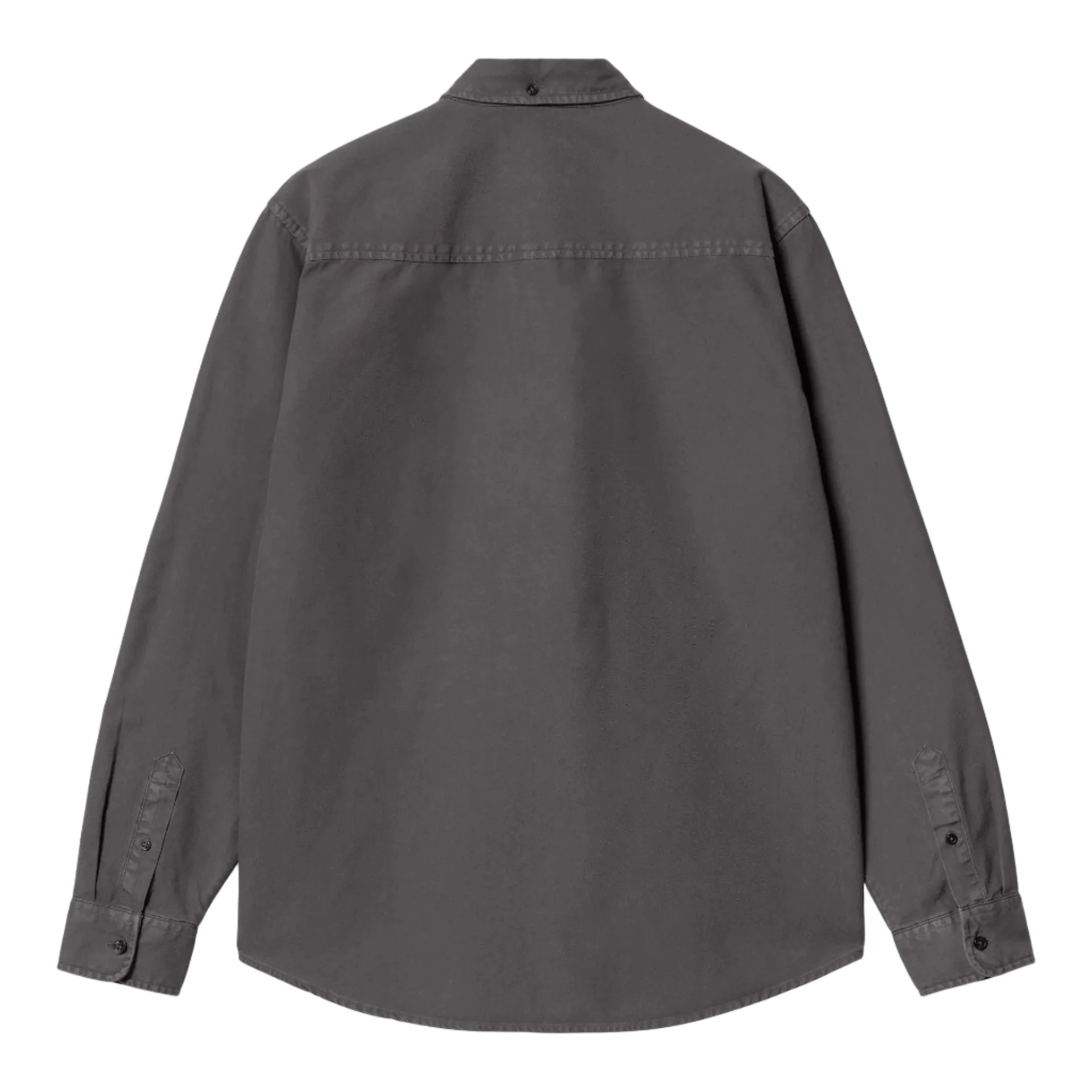 Carhartt WIP L/S Bolton Oxford Shirt Graphite Garment Dye - Image 3