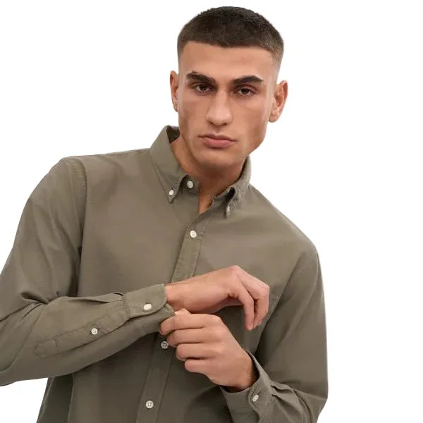 Colorful Standard Organic Cotton Oxford Shirt Dusty Olive - Image 3