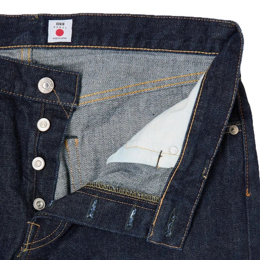 Edwin Regular Tapered Kurabo Recycled Denim Blue Rinsed - Image 4