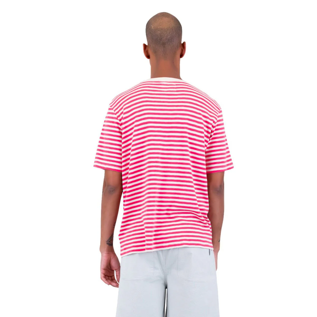 Folk Classic Stripe T-Shirt Raspberry Stripe - Image 4