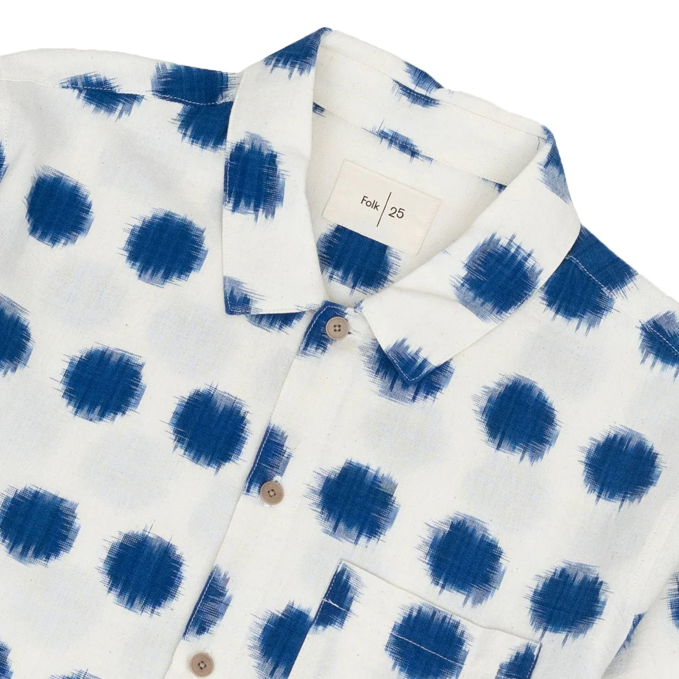 Folk Gabe Ikat Shirt Ecru - Image 4