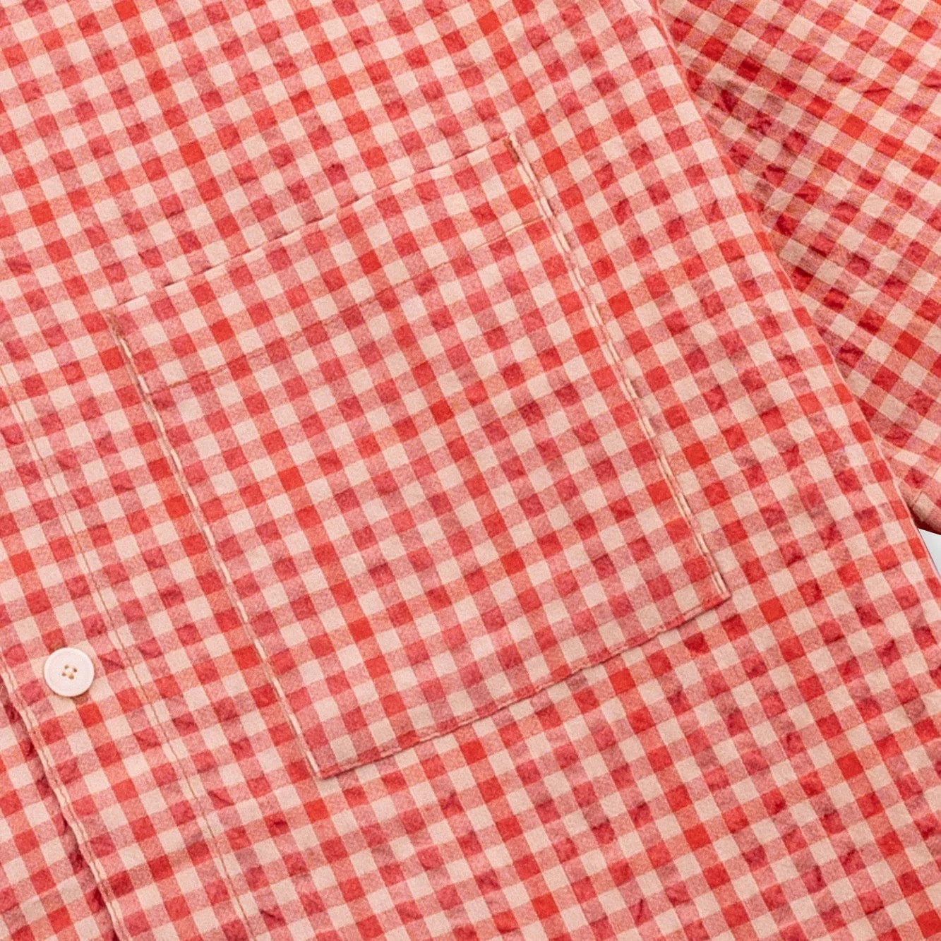 Folk Gabe Textured Check Shirt Red Oxide - Image 4