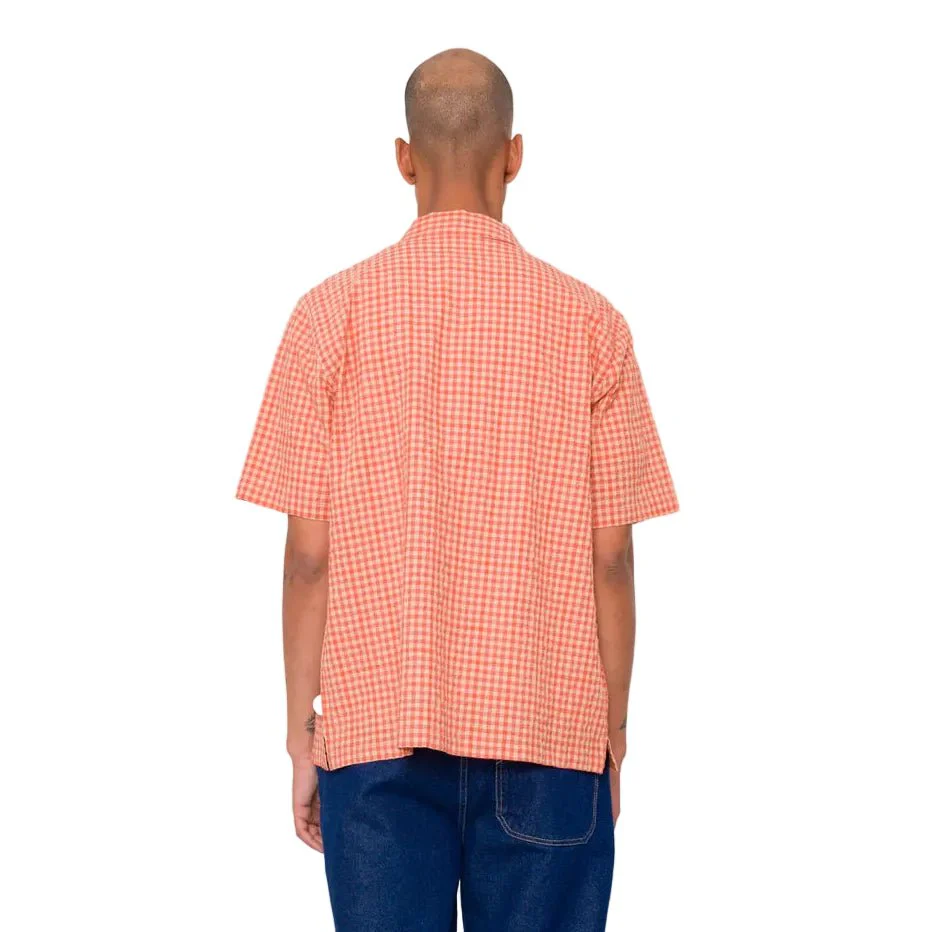 Folk Gabe Textured Check Shirt Red Oxide - Image 5