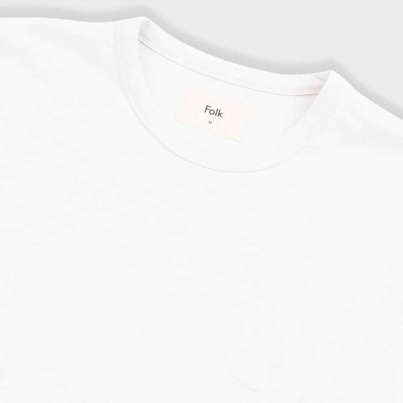 Folk Slub Embroidered T-Shirt Off White - Image 3