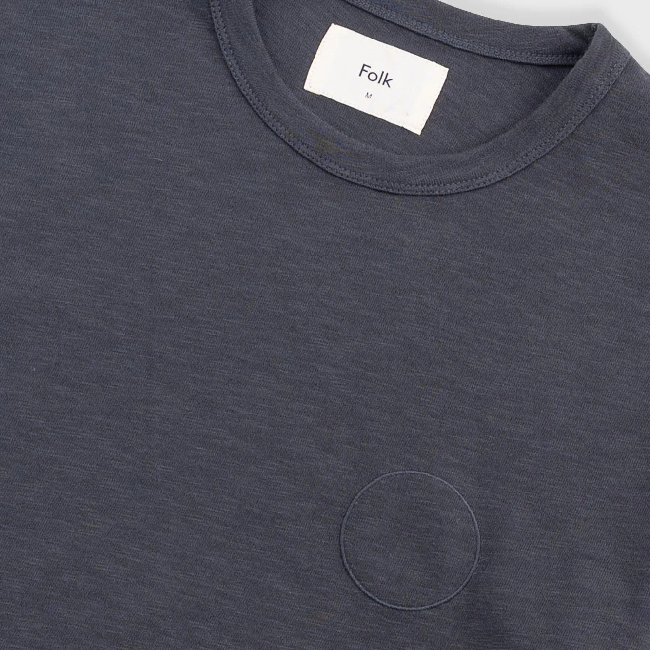 Folk Slub Embroidered T-Shirt Soft Black - Image 3