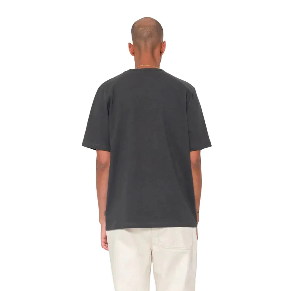 Folk Slub Embroidered T-Shirt Soft Black - Image 5