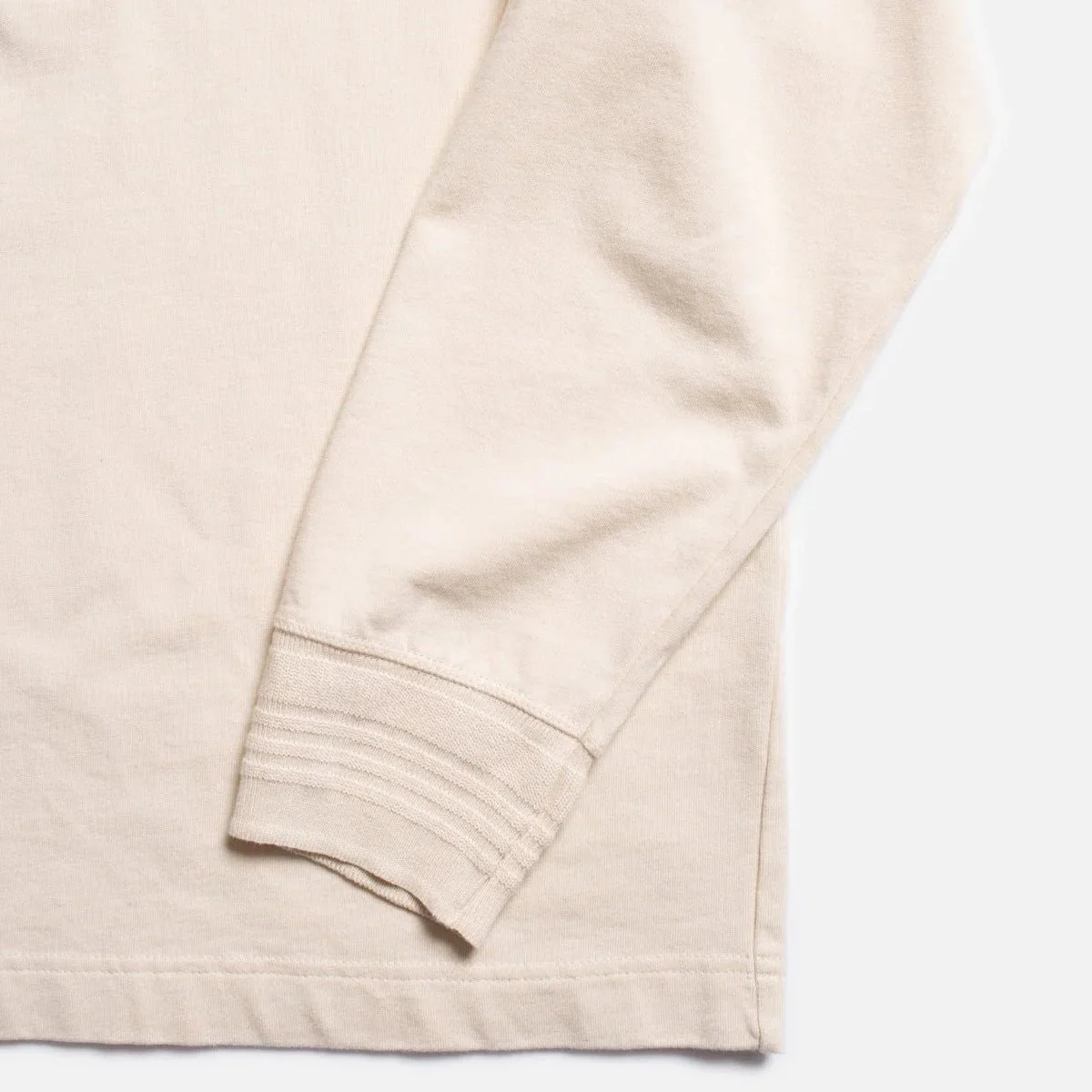 Nudie Jeans Long Sleeve Henley Ecru - Image 3