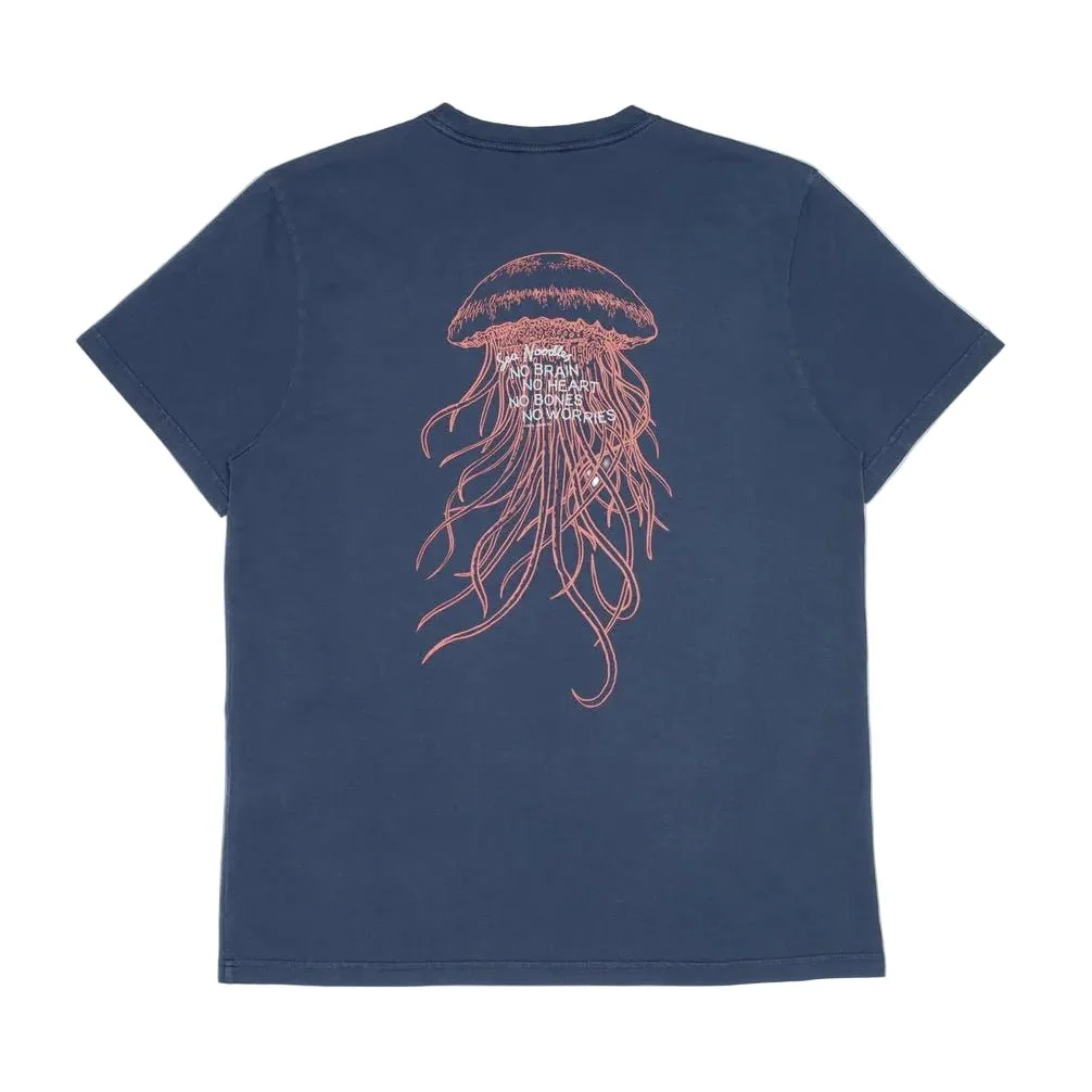 Nudie Jeans Roy Sea Noodles Tee Dark Blue - Image 5