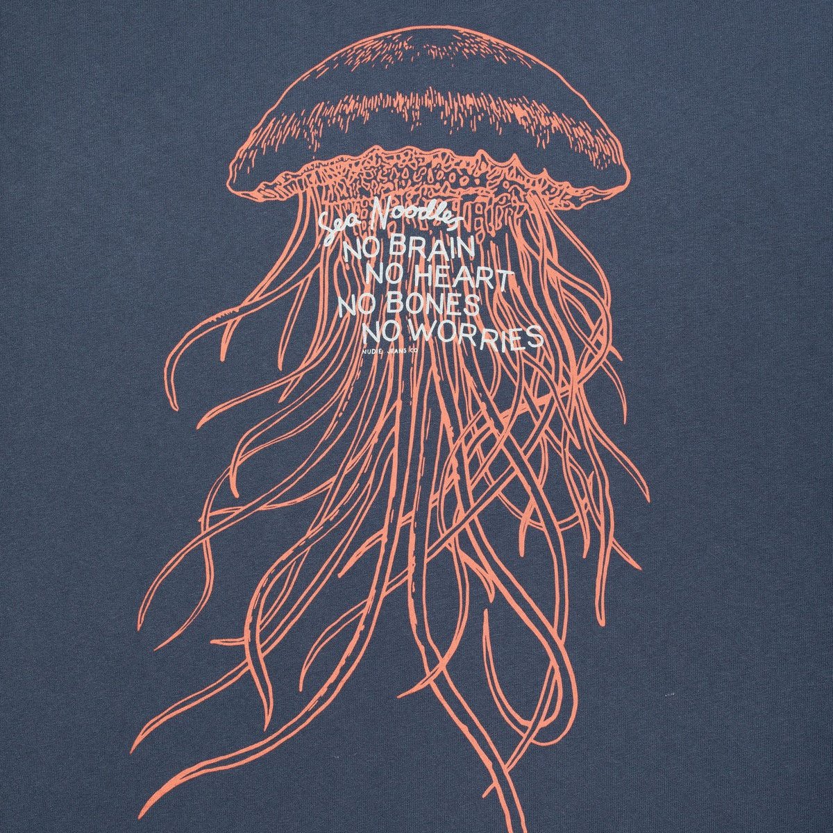 Nudie Jeans Roy Sea Noodles Tee Dark Blue - Image 6