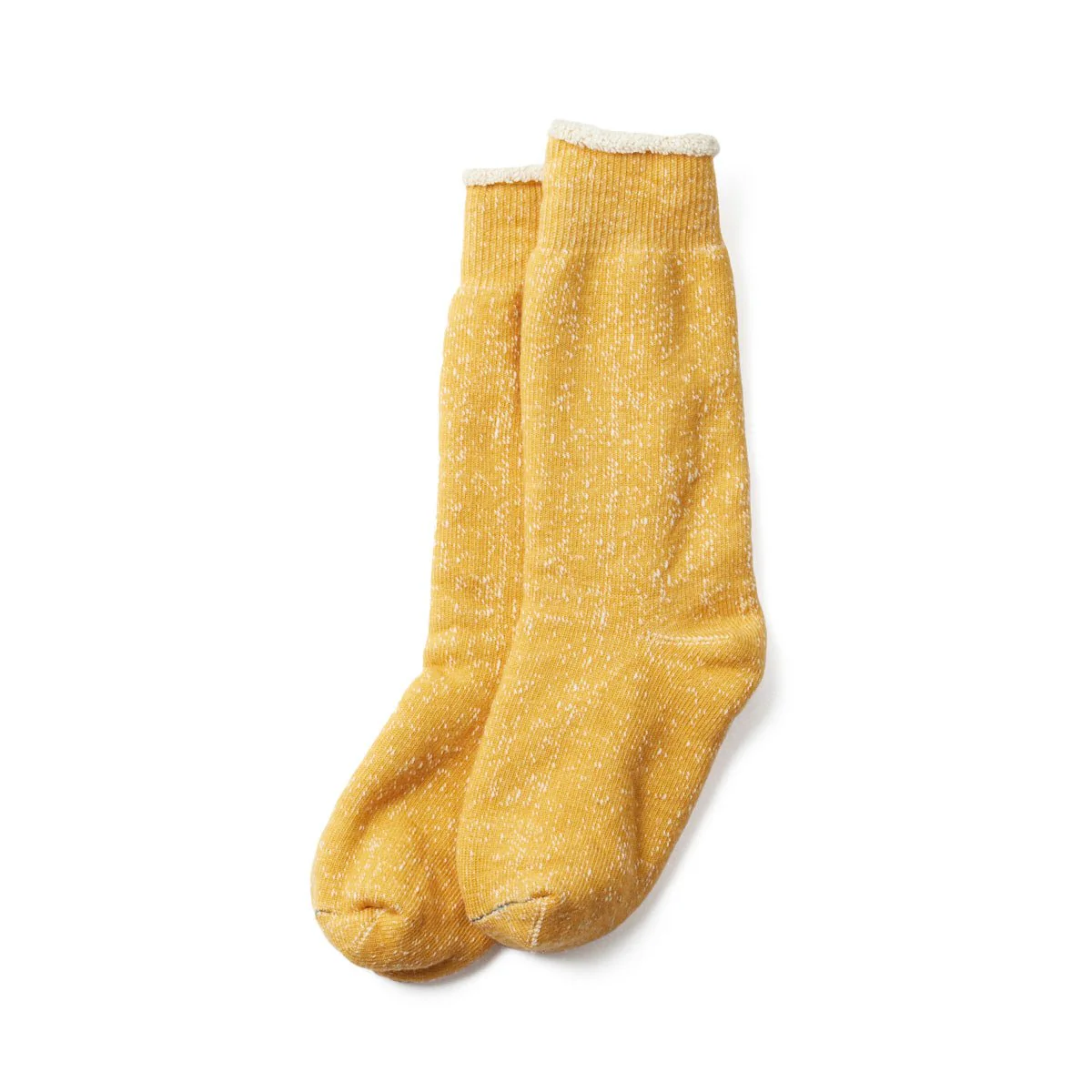 RoToTo Double Face Crew Socks Yellow - Image 3