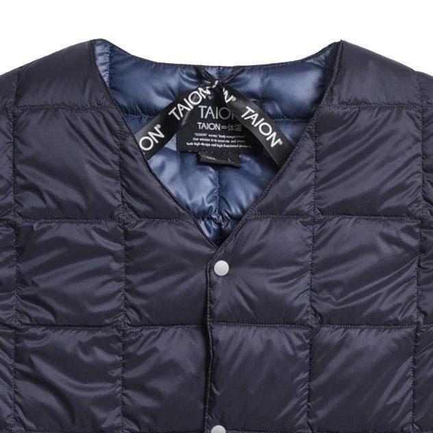 Taion V Neck Down Vest Navy - Image 3
