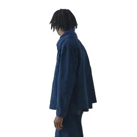 Toast Menswear Canvas Stand Collar Jacket Uniform Blue - Image 3