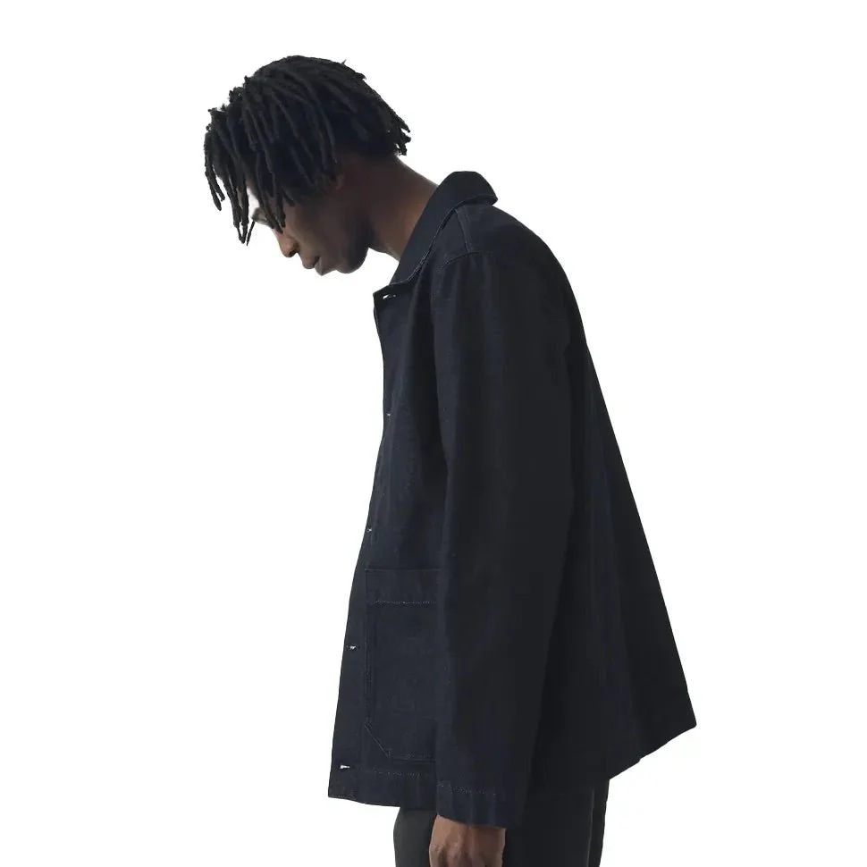 Toast Menswear Denim Chore Jacket Indigo Blue - Image 4