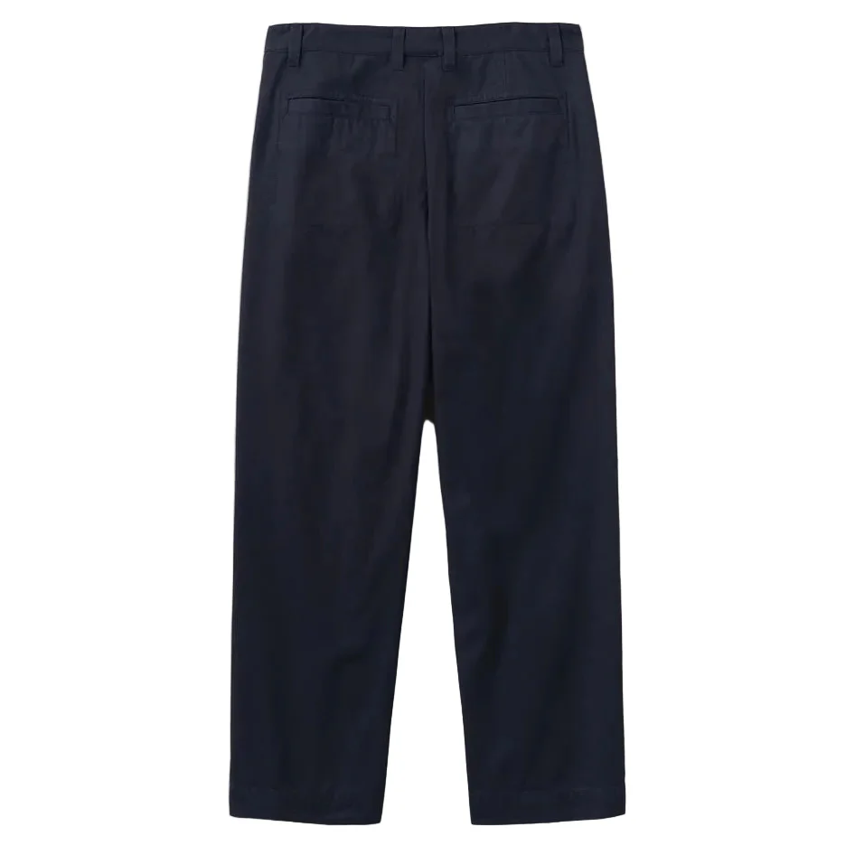 Toast Menswear Otto Cotton Pleat Trousers Navy - Image 3