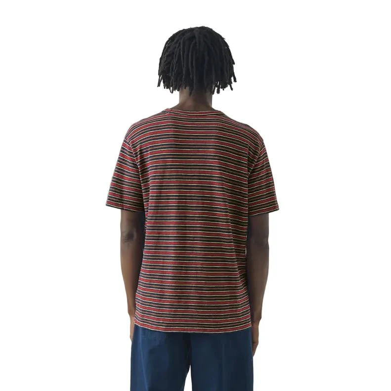 Toast Menswear Theo Cotton Stripe Tee Provencal Blue Multi - Image 4