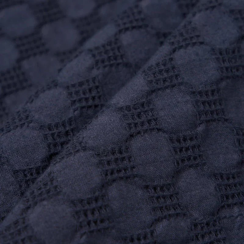Universal Works Dot Waffle Road Shirt Navy - Image 3