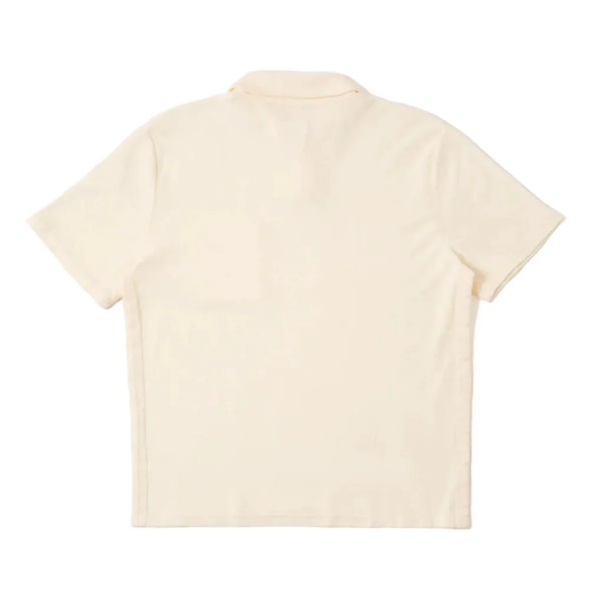 Universal Works Newlyn Jersey Sweat Fleece Polo Ecru - Image 5