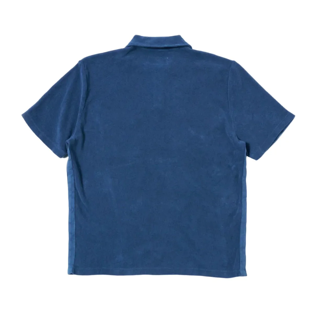 Universal Works Newlyn Jersey Sweat Fleece Polo Navy - Image 3